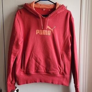 Puma Coral and Orange Hoodie L